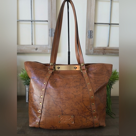 Handbags - Patricia Nash Benvenuto European Map Tote 100% Full Grain Leather